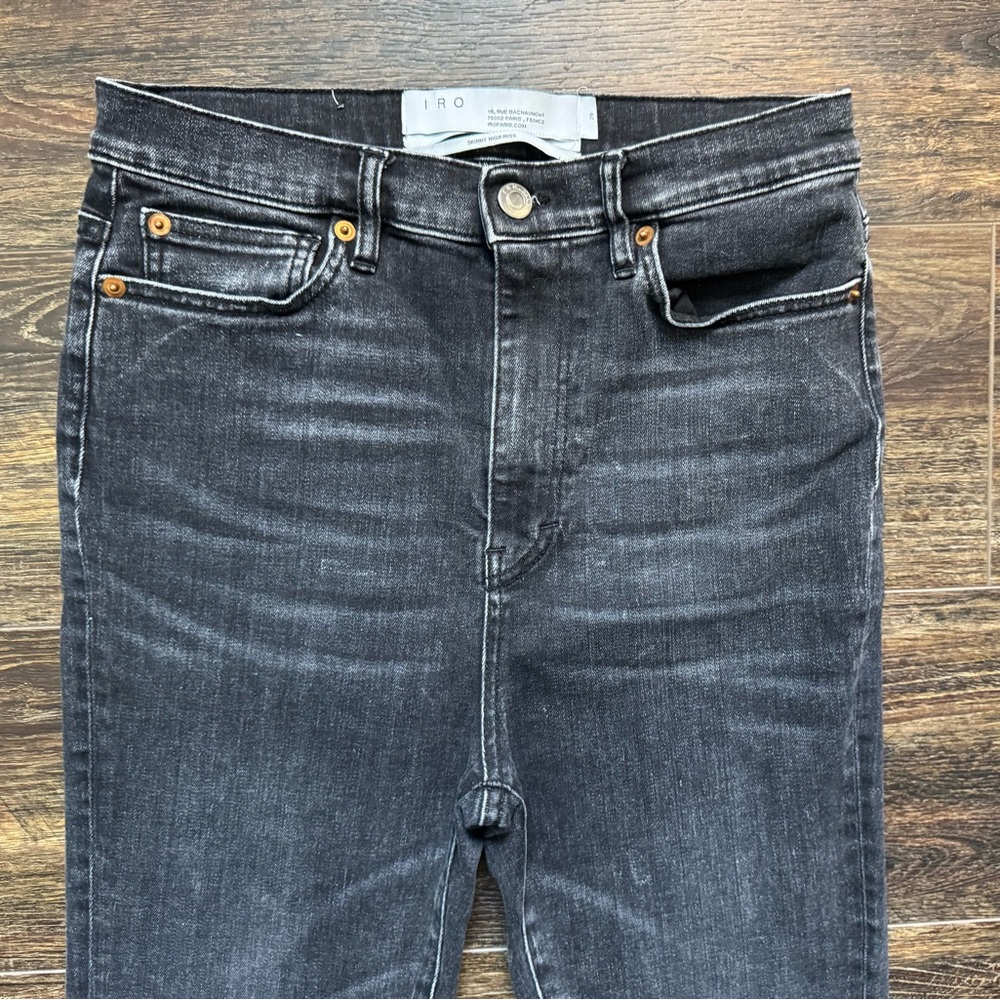 IRO Black Distressed Skinny Jeans 29 - Picture 4 of 6